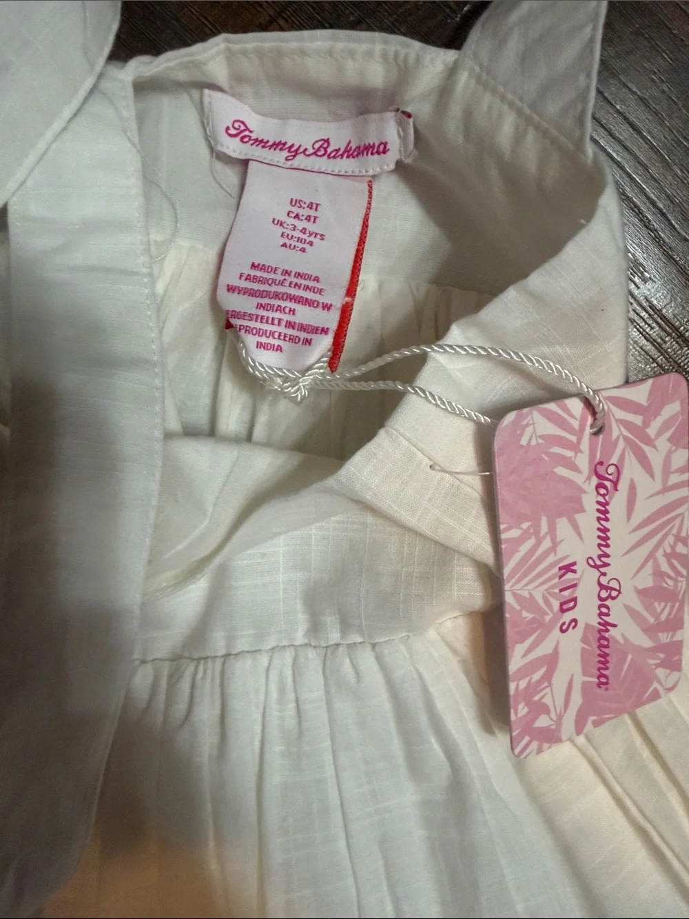 Tommy Bahama White Sundress with Pink Floral Border